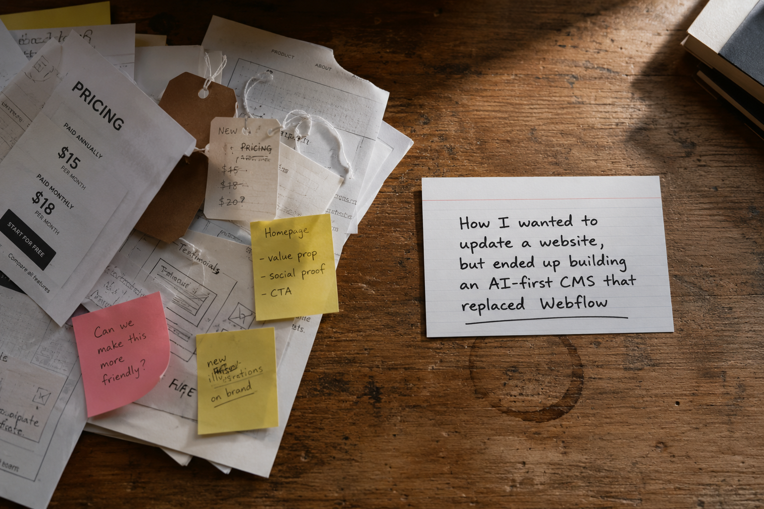 How I wanted to update a website, but ended up building an AI-first CMS that replaced Webflow